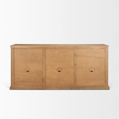 Baron Light Brown/Antiqued Brass Solid Wood 3-Drawer 6-Door Sideboard