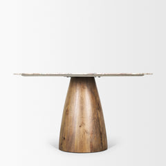 Allyson Pink/Brown 54" Round Pedestal Dining Table