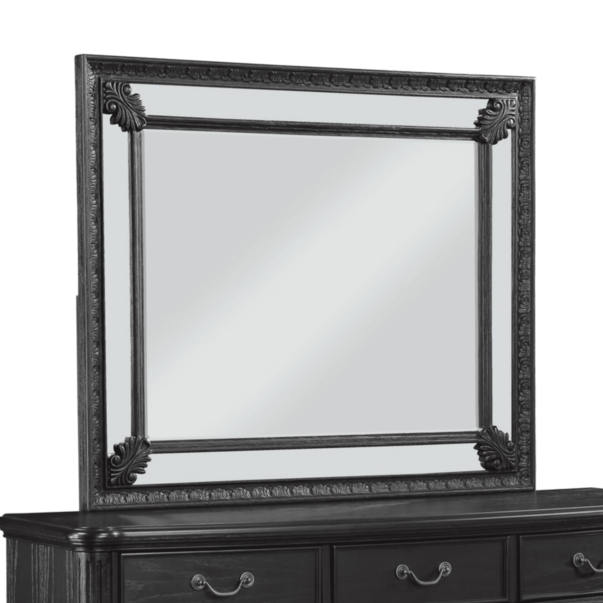 Kingsbury Black Dresser Top Mirror - Ornate Home