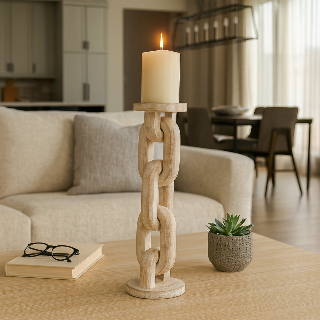 Carverburn White Candle Holder