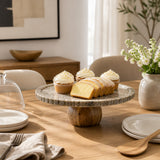 Newville Brown/Gray Marble Cake Stand
