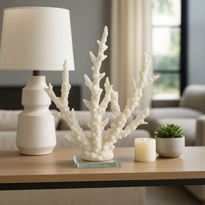 Slaterview White Branching Coral on Glass Base