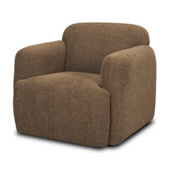 Saga Brown Textured Plush Fabric Upholstered Chair
