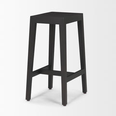 Colony Black-Brown Solid Wood Counter Stool