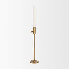 Chantria Natural Brass Large Solid Adjustable Taper Candle Holder