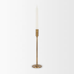 Chantria Natural Brass Large Solid Adjustable Taper Candle Holder