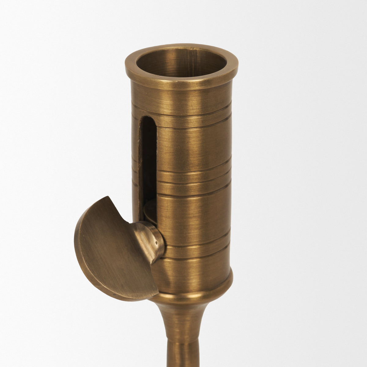 Chantria Natural Brass Large Solid Adjustable Taper Candle Holder
