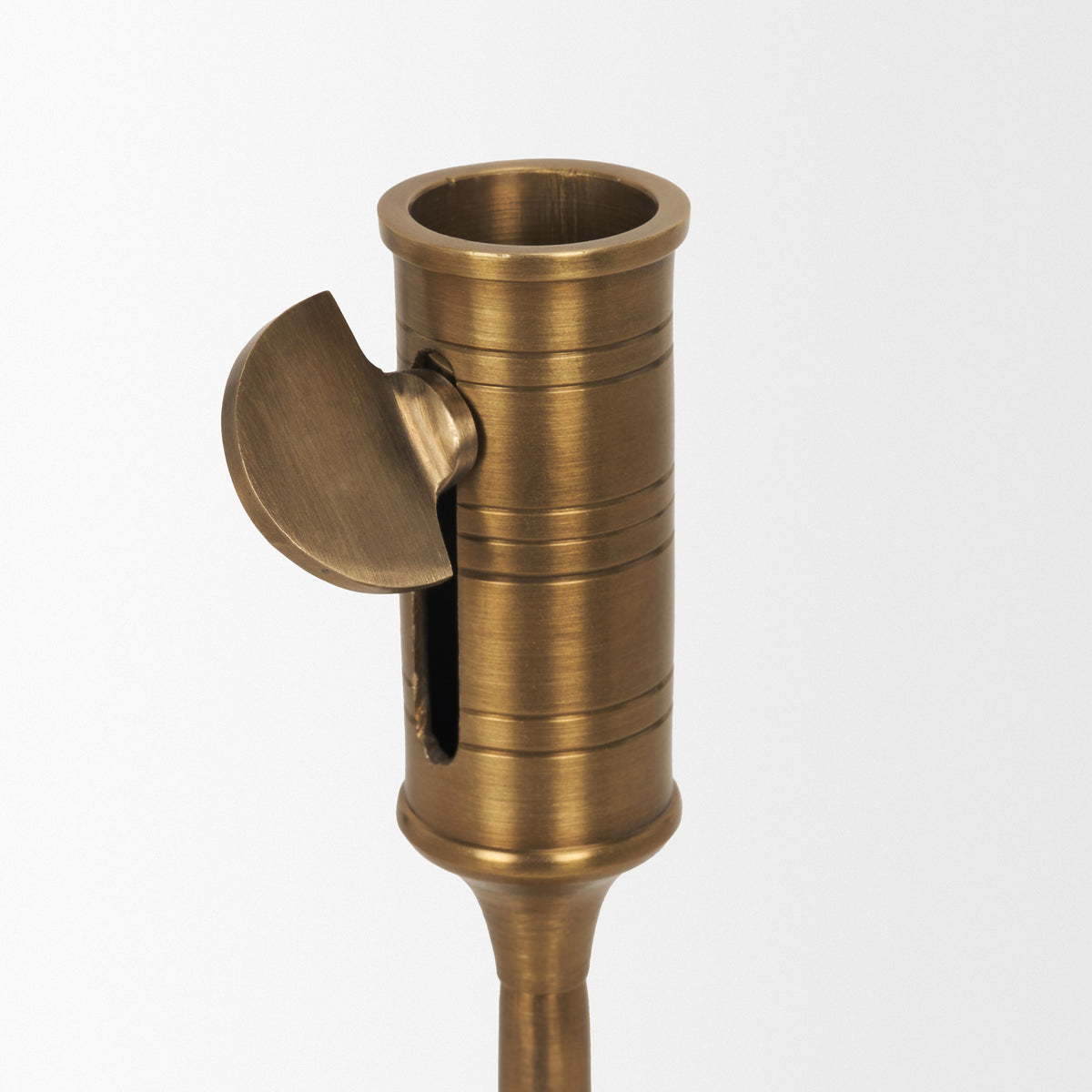 Chantria Natural Brass Large Solid Adjustable Taper Candle Holder