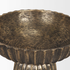 Ciaran Antiqued Gold Fluted Textured Metal Decorative Bowl