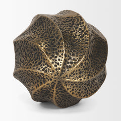 Imani Antiqued Gold Large Sculptural Textured Metal Decorative Orb Object