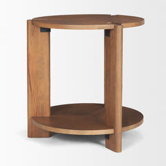 Hisako Medium Brown Open Round Accent Table