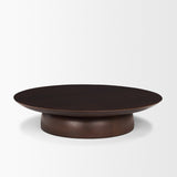 Sadira Mid-Dark Brown Large Solid Wood Round Riser