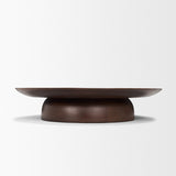 Sadira Mid-Dark Brown Large Solid Wood Round Riser