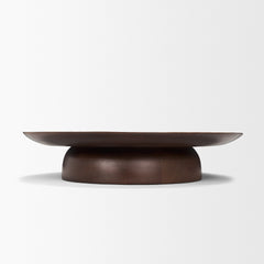 Sadira Mid-Dark Brown Large Solid Wood Round Riser