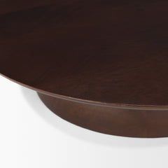 Sadira Mid-Dark Brown Large Solid Wood Round Riser
