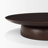 Sadira Mid-Dark Brown Large Solid Wood Round Riser