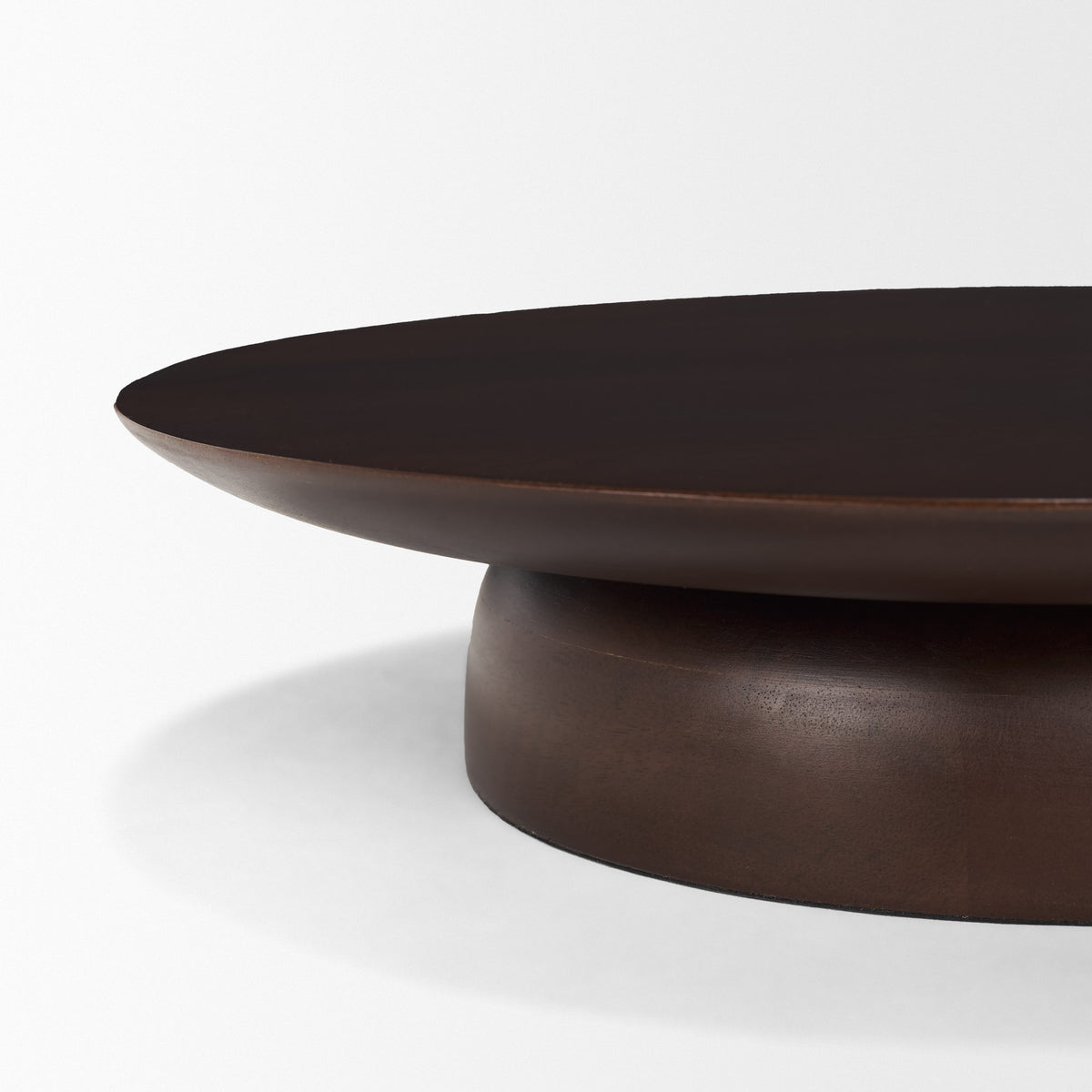 Sadira Mid-Dark Brown Large Solid Wood Round Riser