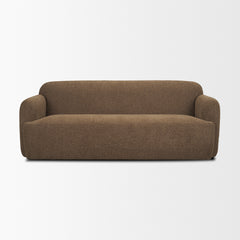 Saga Brown Textured Plush Fabric 3 Seater Sofa