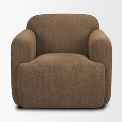 Saga Brown Textured Plush Fabric Upholstered Chair