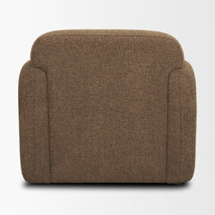 Saga Brown Textured Plush Fabric Upholstered Chair