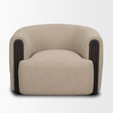 Kornelia Mushroom Textured Fabric Barrel Accent Chair