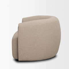 Kornelia Mushroom Textured Fabric Barrel Accent Chair