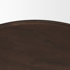 Cayson Dark Brown Sculptural Round Accent Table