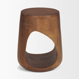 Cove Medium Brown Sculptural Open Side Table