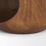 Cove Medium Brown Sculptural Open Side Table