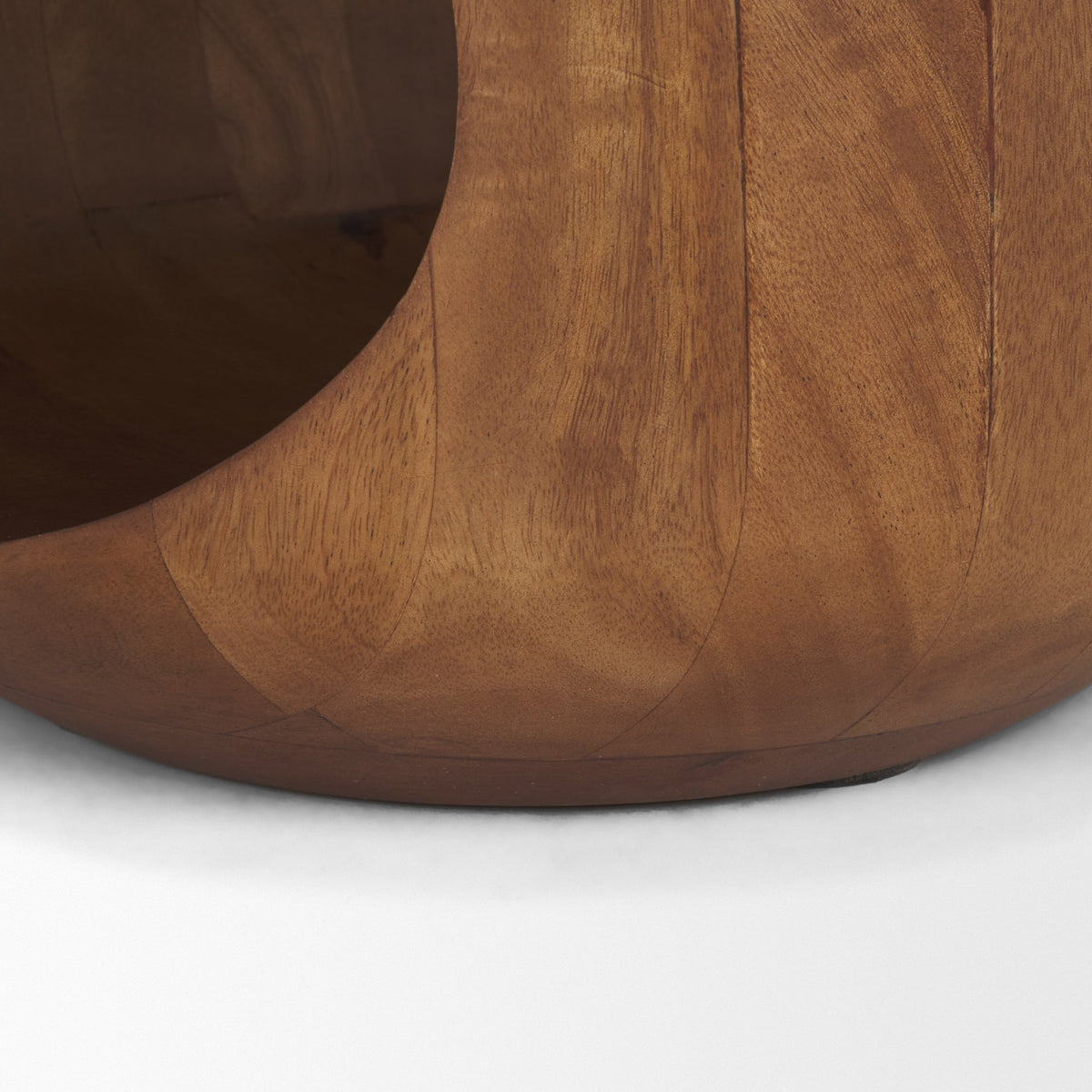 Cove Medium Brown Sculptural Open Side Table