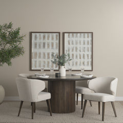 Terra Dark Brown Round Fluted 5-Piece Dining Set