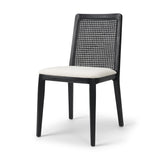 Clara Cream/Black Cane Back Dining Side Chair (Set of 2)