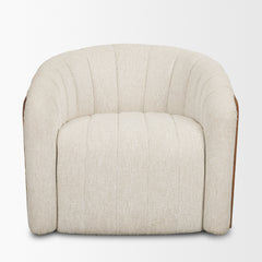 Fonda Cream/Natural Fabric Jute Swivel Accent Chair