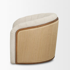 Fonda Cream/Natural Fabric Jute Swivel Accent Chair