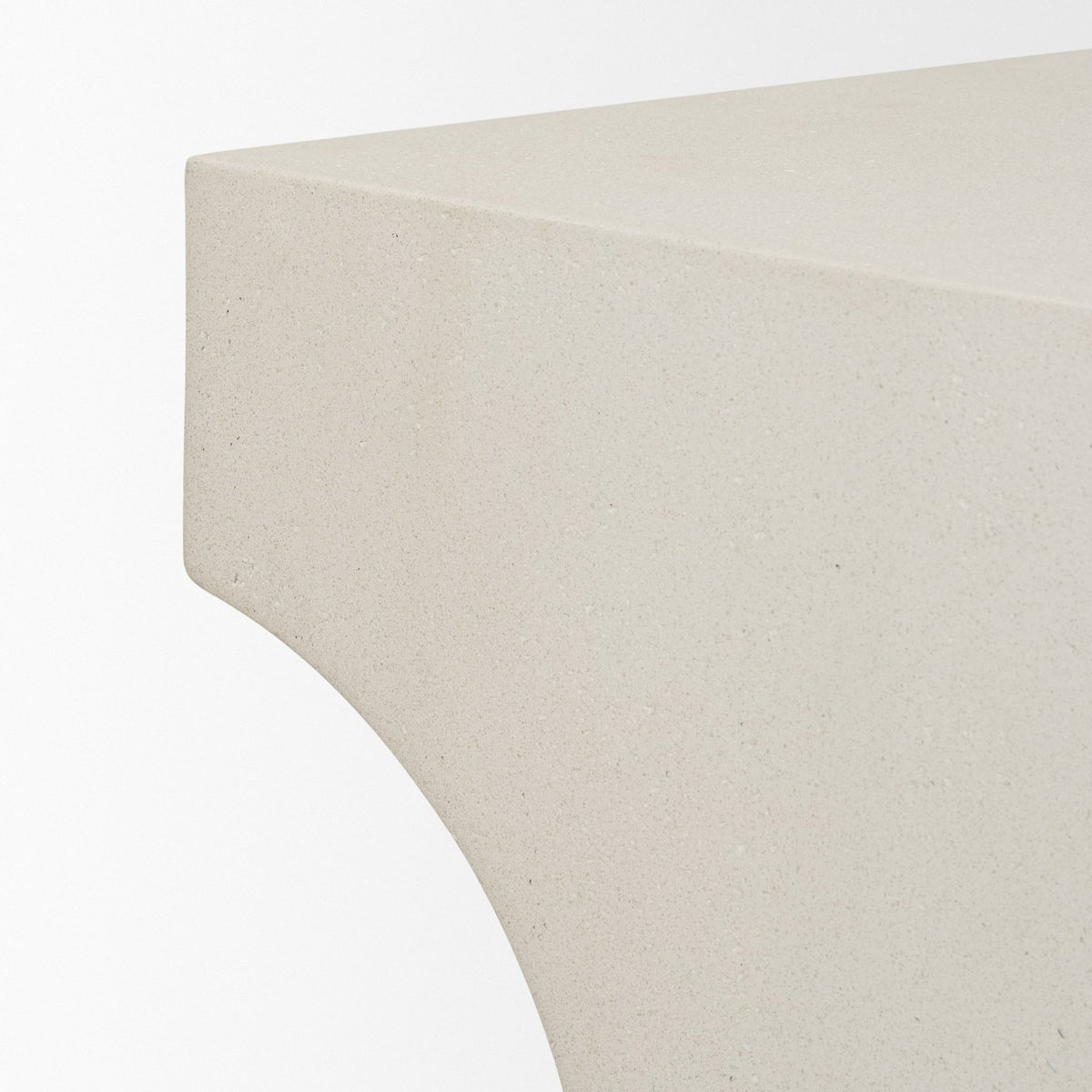 Bunda Ivory Square Sculptural Stone Finish Accent Table