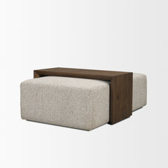 Trayden Gray/Brown Fabric Slider Top Coffee Table (cm)