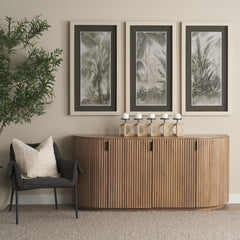 Terra Light Brown Wood Fluted Sideboard