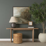 Renaya Light Brown/Matte Black Wood Table Clock
