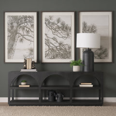 Bela Matte Black 80" Wood Arched Console Table