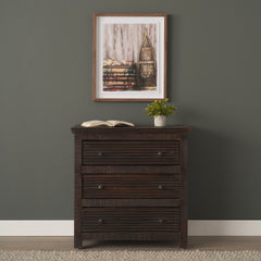 Rhett Dark Brown Reclaimed Wood 3 Drawer Cabinet
