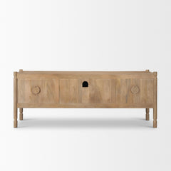 Phil Light Brown Wood 2 Door 1 Drawer with Pull Down Media Console
