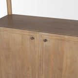 Phil Light Brown Wood 2 Door 3 Shelves Open Shelving Unit