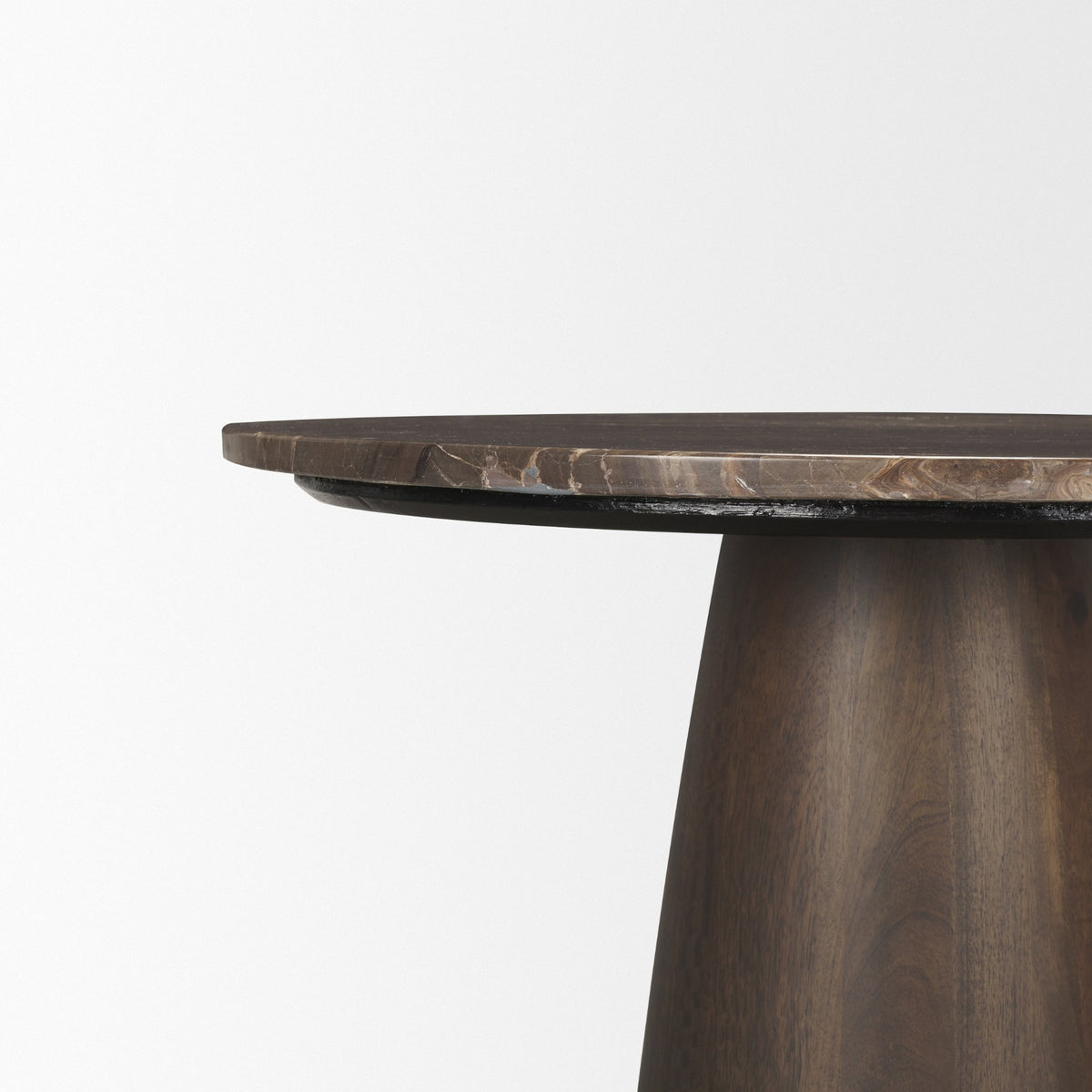 Allyson Cappuccino/Dark Brown 32" Round Pedestal Dining Table