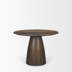 Allyson Cappuccino/Dark Brown 42" Round Pedestal Dining Table