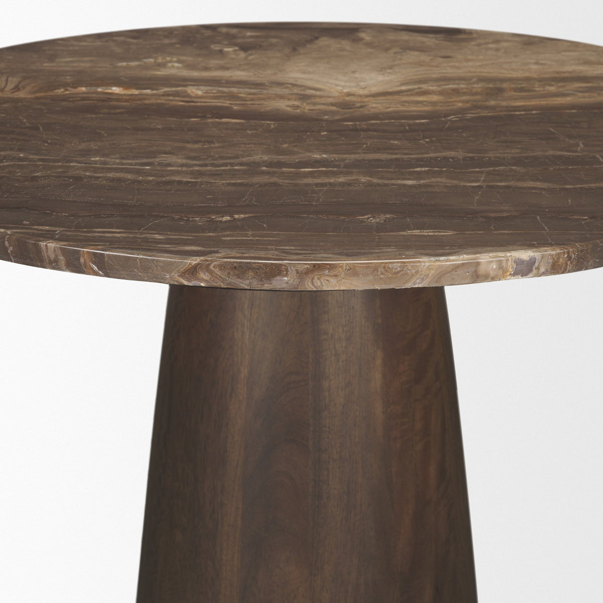Allyson Cappuccino/Dark Brown 32" Round Pedestal Dining Table