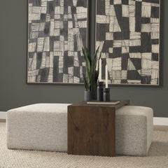 Trayden Gray/Brown Fabric Slider Top Coffee Table (cm)