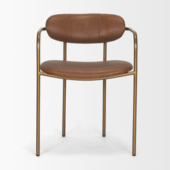 Parker Brown/Gold Curved Back Dining Arm Chair (Set of 2)
