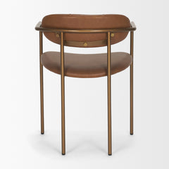 Parker Brown/Gold Curved Back Dining Arm Chair (Set of 2)