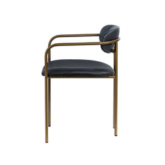 Parker Black/Gold Curved Back Dining Arm Chair (Set of 2)