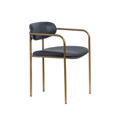 Parker Black/Gold Curved Back Dining Arm Chair (Set of 2)